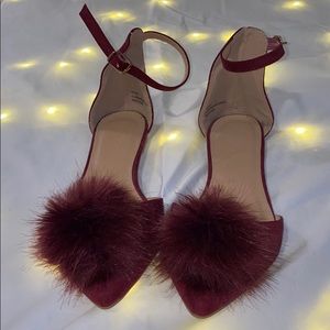 Maroon puff flats